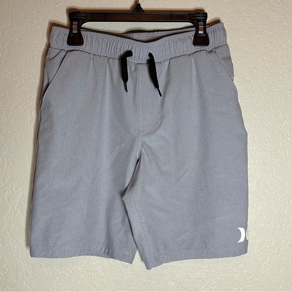 Hurley Kids Light Gray Shorts with Black Drawstring - Picture 1 of 4